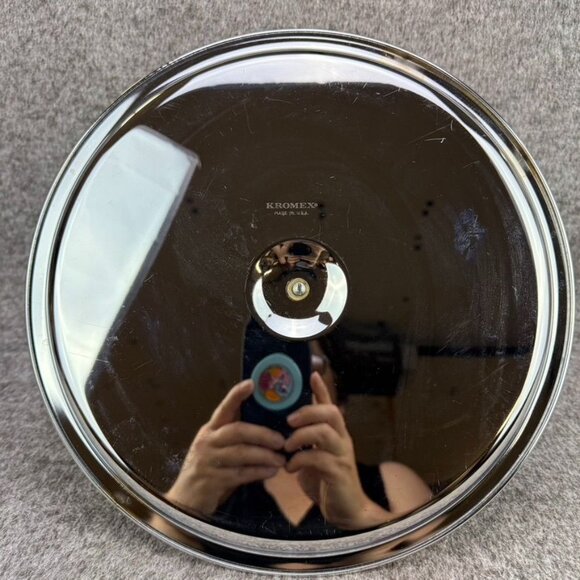 ✅Kromex Chrome & Brass Serving Tray Center handle Mid Centry style Party Event - Picture 7 of 7